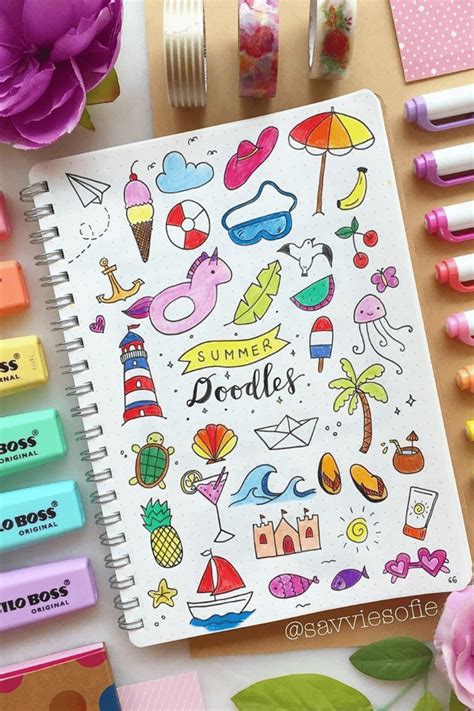 22 Creative Summer Bullet Journal Doodles To Try