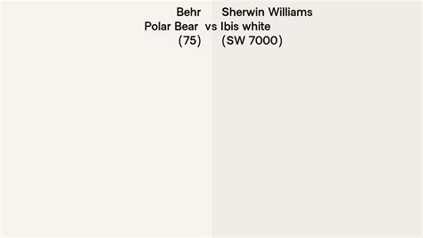 Behr Polar Bear 75 Vs Sherwin Williams Ibis White SW 7000 Side By