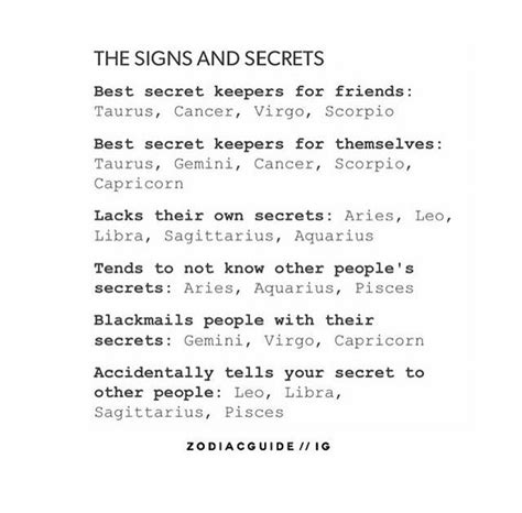 Best Secret Keepers For My Friends And Myself ♋️ Zodiac Signs