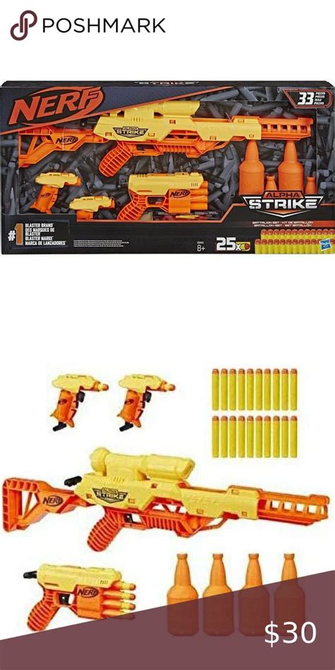 Nerf Alpha Strike Battalion Set With 4 Blasters And 25 Darts Included