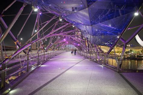 The Helix Bridge editorial photo. Image of illuminated - 101519701