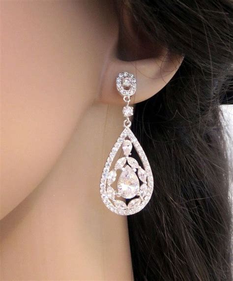 Bridal Earrings Wedding Jewelry Chandelier Earrings Vintage Style