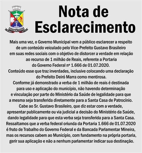 Nota De Esclarecimento