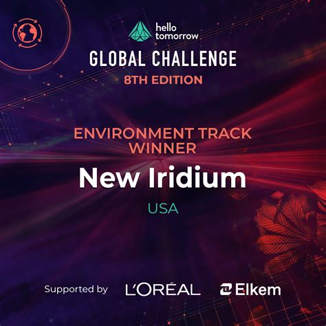 New Iridium won the Environment Track at Hello Tomorrow Global Summit ...