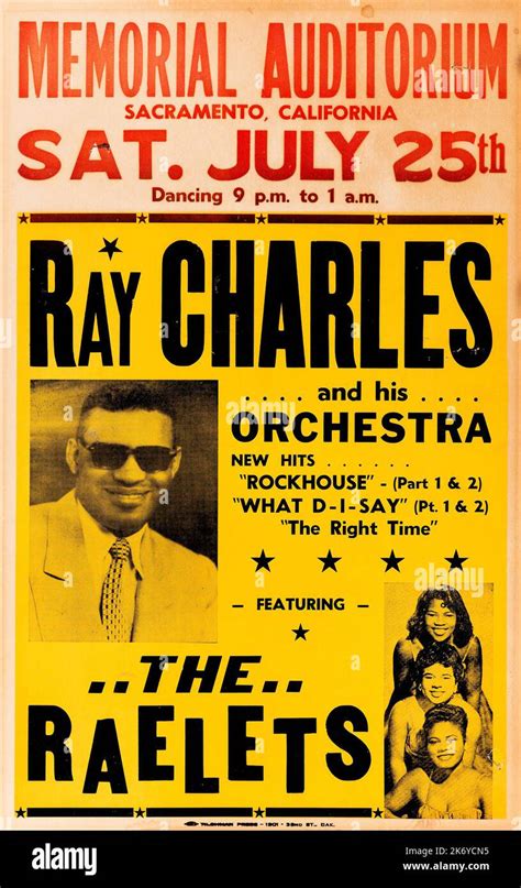 Ray Charles And His Orchestra Feat The Raelets Memorial Auditorium