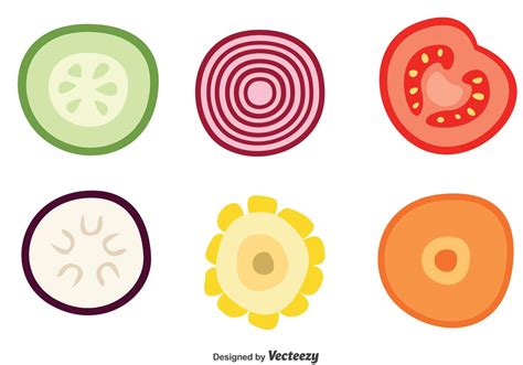 Slice Of Vegetable Vector Icons Download Free Vector Art Stock