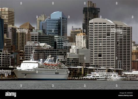 Cruise ship in Darling Harbour in Sydney Australia Stock Photo - Alamy