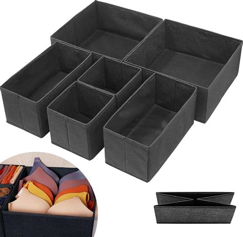 6 Set Organizador De Cajones Para Ropa Interior Caja De