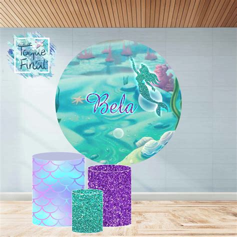 Kit Painel Sublimado Capa De Cilindro Sereia Elo