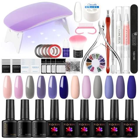 COSCELIA Manucure Kit 6 pcs Vernis à Ongles Semi Permanent avec Top