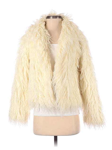 Handm Ivory Faux Fur Jacket Size 4 43 Off Thredup