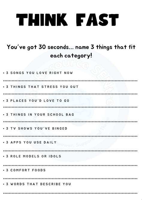 Teen Therapy Icebreaker Games Conversation Starters Counselling
