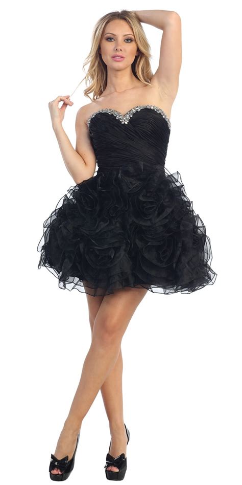 Black Sparkly Strapless Dress Black Sparkle Strapless Sweetheart