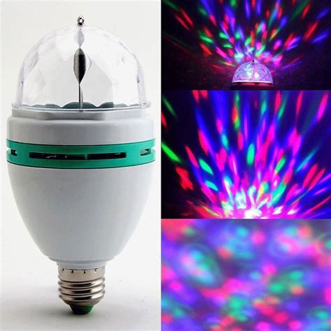 Foco Led Rgb Giratorio Luz Disco En Casa Crystal Ball Dj En