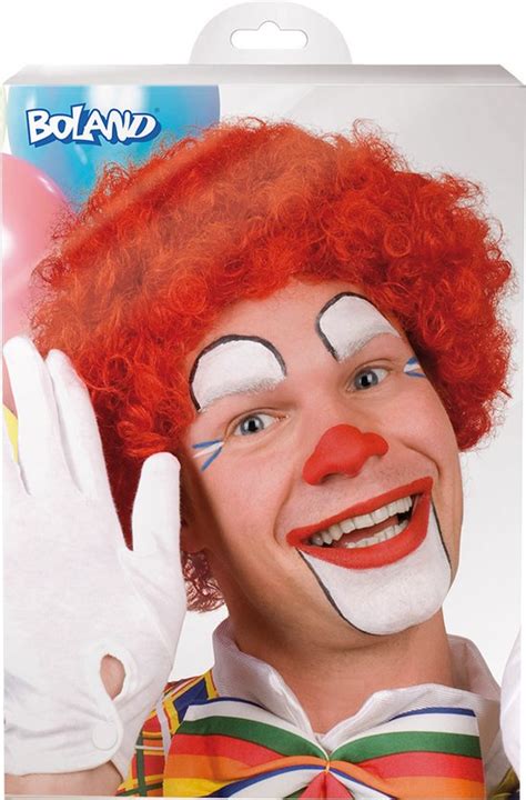 Boland Pruik Clown Curly Rood Afro Kort Unisex Clown Bol