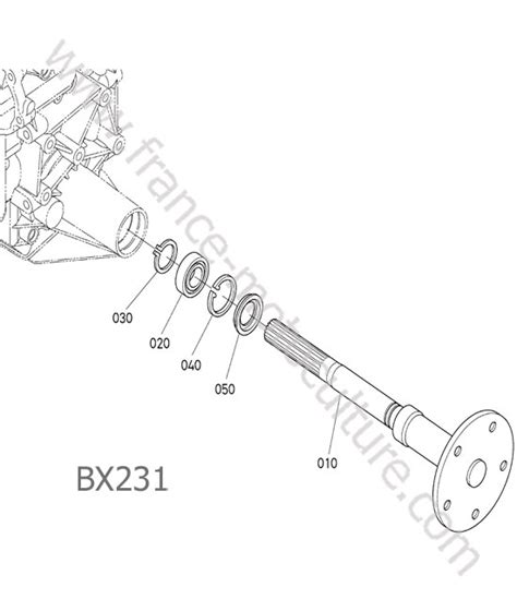 Vue Clat E Et Pi Ces D Tach Es Essieu Arriere Gauche Pour Bx Kubota