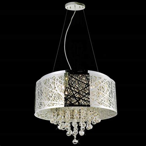 Brizzo Lighting Stores Web Modern Laser Cut Drum Shade Crystal