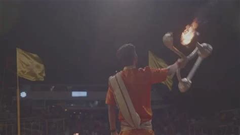 A boy performing aarti at Varanasi Ghat | Stock Video | Pond5