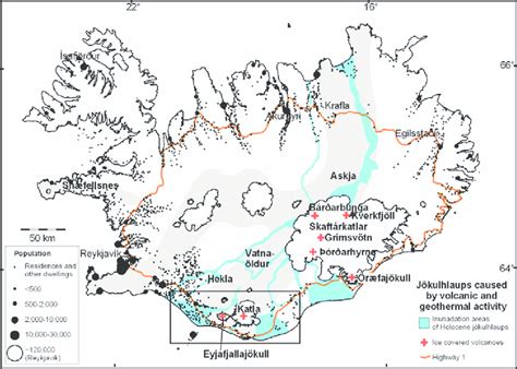 Areas affected by jökulhlaups attributed to volcanic activity in ...