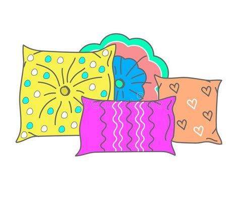 Set Of Decorative Pillows On White Background