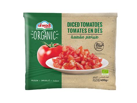 Organic Frozen Diced Tomatoes Al Wadi Al Akhdar