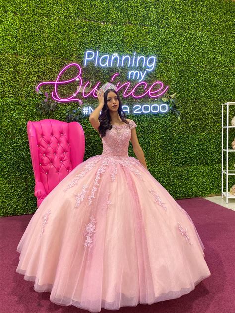 Gorgeous Blush Pink Quinceañera Dress With Detailed Floral Designs