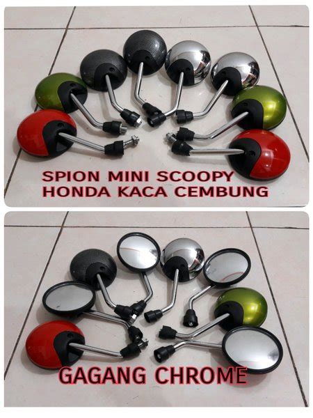 Jual SPION MINI SCOOPY KACA CEMBUNG HONDA CARBON GAGANG CROME Di Lapak