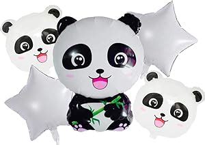 Toyvian 5 stücke Panda Star Aluminiumfolie Ballon Niedlichen Cartoon