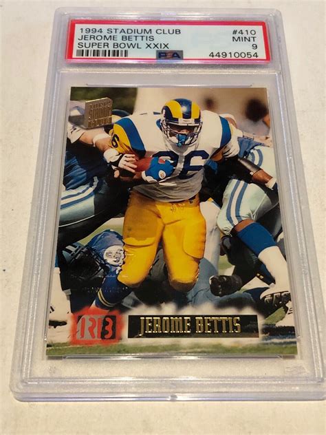 1994 Stadium Club Super Bowl XXIX Jerome Bettis 410 PSA 9 MINT Rams