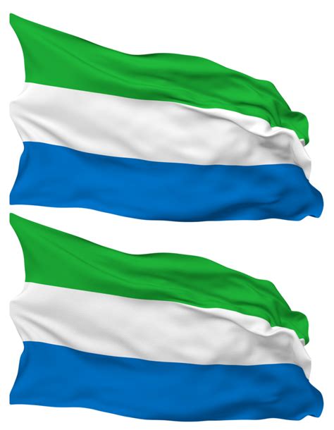 Sierra Leona Bandera Olas Aislado En Llanura Y Bache Textura Con