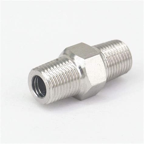 Pipe Fitting 1 8 BSPT Male To 1 8 BSPT Male Threaded 304 Stainless