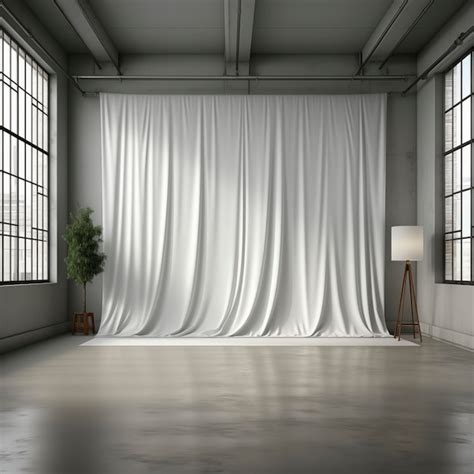 Premium Photo | White cloth screen model studio