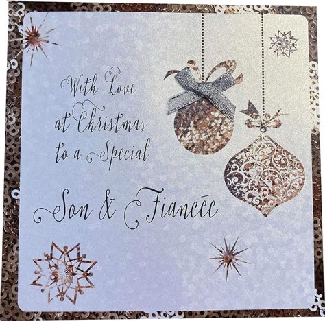 White Cotton Cards C Sonf Son Fianc E Handmade Christmas Card