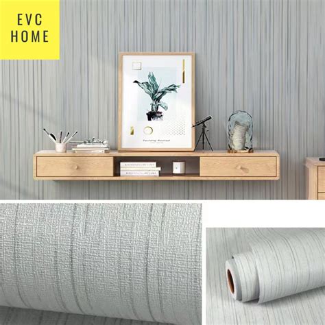 Jual Evchome Cm X M Wallpaper Sticker Dinding Salur Tekstur D Korea