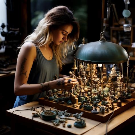 Premium AI Image | Artisan Elegance Meticulous Jewelry Crafting in Progress