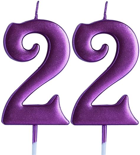 Pink 22nd Birthday Candle Number 22 Years Old Candles Cake Topper