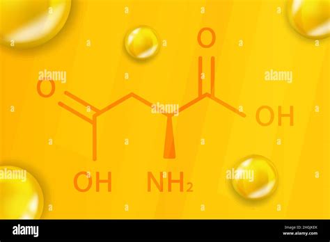 Aspartic Acid Chemical Formula Aspartic Acid 3d Realistic Chemical Molecular Structure Stock