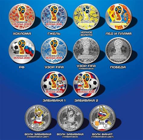 Russiaworld Cup Fifa 201825 Rubles Lot Of 53 Colored Coinsuncnew