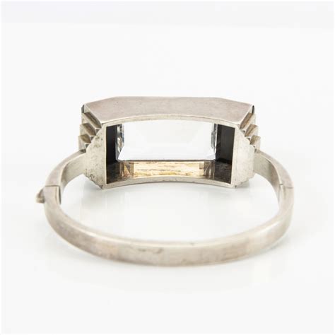 Wiwen Nilsson Stelt Armband Silver Bergkristall Onyx Signerat