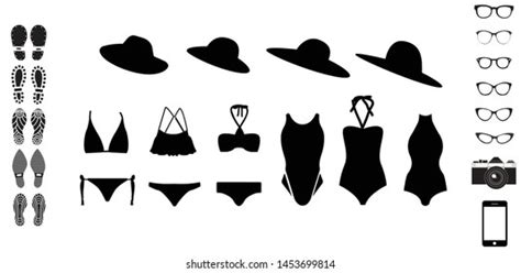 Set Swimsuitset Bikini On White Background Stock Vector Royalty Free Shutterstock