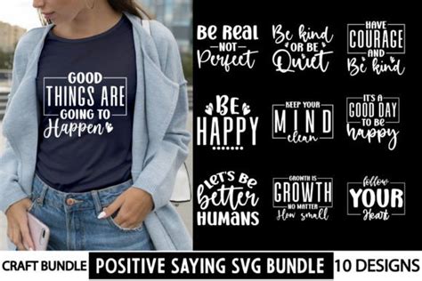 Positive Saying Svg Bundle Graphic By Craft Bundle · Creative Fabrica