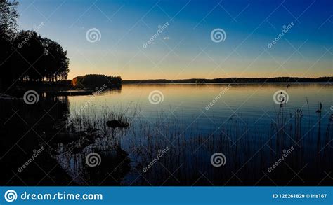 Sunset At Saimaa Lake In Finland Stock Image Image Of People