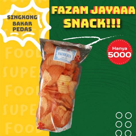 Jual Fazam Jayaaa Snack KERIPIK SINGKONG BAKAR PEDAS Aneka Snack