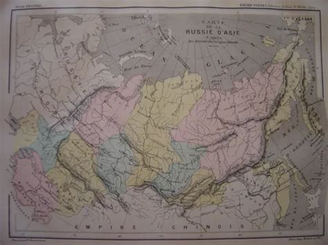 Map Of Russia Of Asia Russian Empire Engraving Circa 1890 £869 Picclick Uk