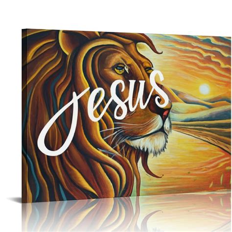 Amazing Jesus Pictures Canvas Poster Jesus Lion And Lamb Canvas Print God Bible Christian