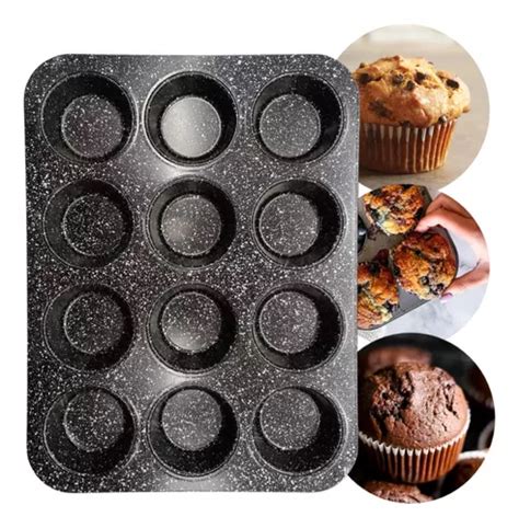 Molde X12 Cupcake Muffin Horno Teflon Antihaderente