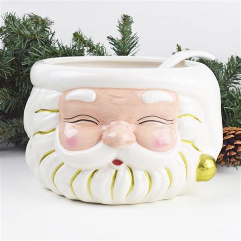 WHITE SANTA PUNCH BOWL WITH LADLE | Bonjour Fête