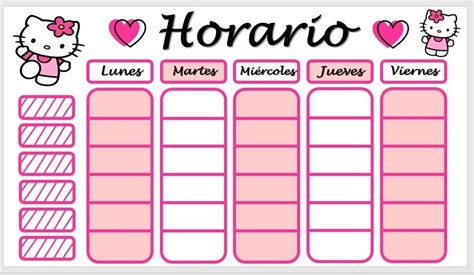 Horario Escolar De Hello Kitty