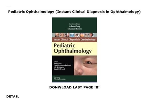 Pediatric Ophthalmology (Instant Clinical Diagnosis in Ophthalmology)