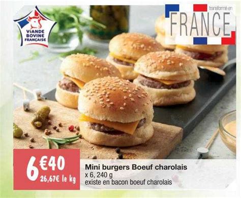 Promo Mini Burgers B Uf Charolais Chez Migros France Icatalogue Fr